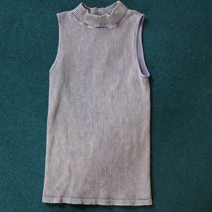 Purple Corded Free People Mock Neck Tank